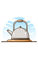 Teapot icon cartoon illustration