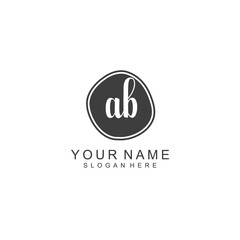 AB Beautiful initial handwriting logo template