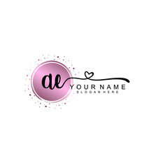 AE Beautiful initial handwriting logo template