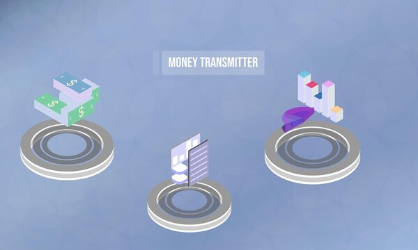 Money Transmitter Concept On Abstract Design