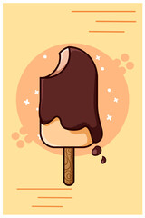 Sweet ice cream cartoon illustration