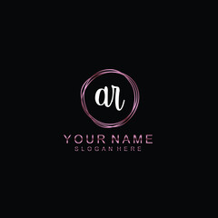 AR beautiful Initial handwriting logo template