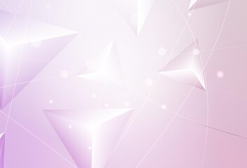 Light Purple vector shining triangular backdrop.