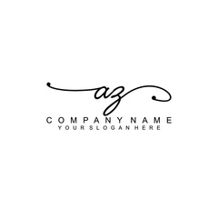 AZ beautiful Initial handwriting logo template