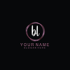 BL beautiful Initial handwriting logo template