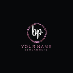 BP beautiful Initial handwriting logo template