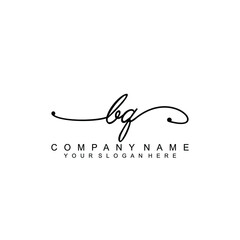 BQ beautiful Initial handwriting logo template