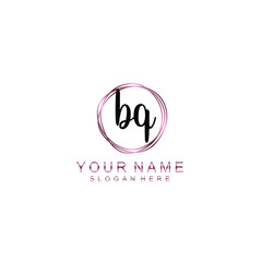 BQ beautiful Initial handwriting logo template