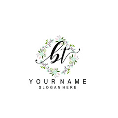 BT beautiful Initial handwriting logo template