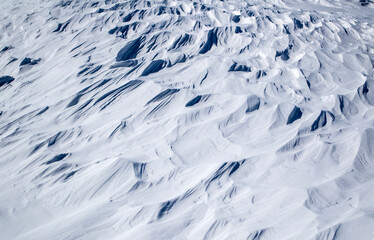  relief on snow cover after a blizzard