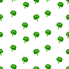 Delicious ripe broccoli seamless pattern vector illustration, seamless pattern background