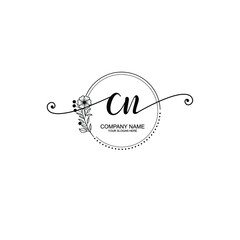 CN beautiful Initial handwriting logo template