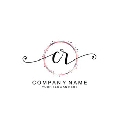 CR beautiful Initial handwriting logo template
