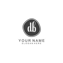 DB beautiful Initial handwriting logo template