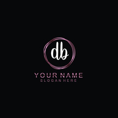 DB beautiful Initial handwriting logo template