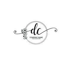 DC beautiful Initial handwriting logo template