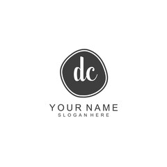 DC beautiful Initial handwriting logo template
