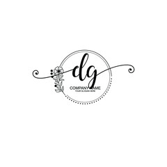 DG beautiful Initial handwriting logo template