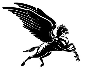 Hippogriff Flying Silhouette, Mythical Creature