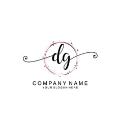 DG beautiful Initial handwriting logo template