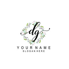 DG beautiful Initial handwriting logo template