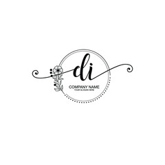 DI beautiful Initial handwriting logo template