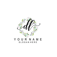 DL beautiful Initial handwriting logo template