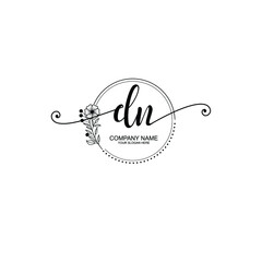 DN beautiful Initial handwriting logo template