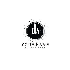 DS beautiful Initial handwriting logo template