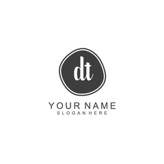 DT beautiful Initial handwriting logo template