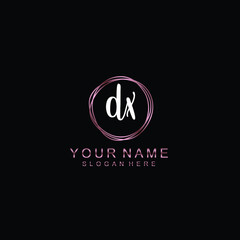 DX beautiful Initial handwriting logo template