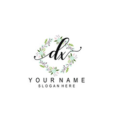 DX beautiful Initial handwriting logo template