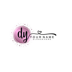 DY beautiful Initial handwriting logo template