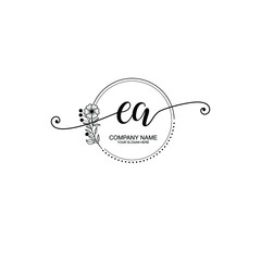 EA beautiful Initial handwriting logo template