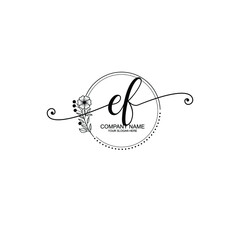 EF beautiful Initial handwriting logo template