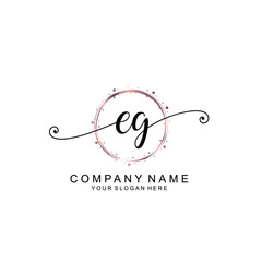 EG beautiful Initial handwriting logo template