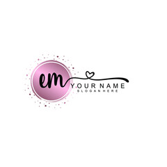 EM beautiful Initial handwriting logo template