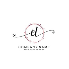 ET beautiful Initial handwriting logo template