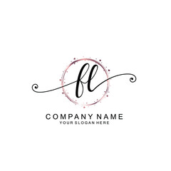 FL beautiful Initial handwriting logo template