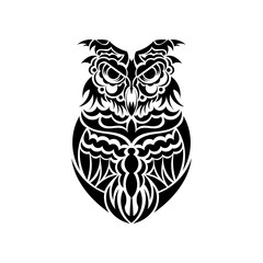 Boho style owl. Isolated. Vector illustration.