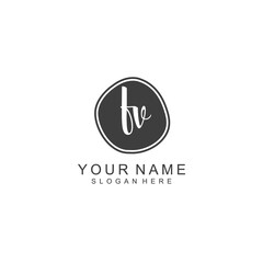 FV beautiful Initial handwriting logo template