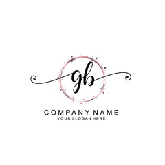 GB beautiful Initial handwriting logo template