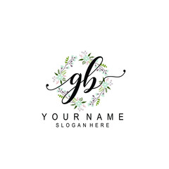 GB beautiful Initial handwriting logo template