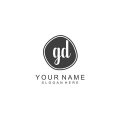 GD beautiful Initial handwriting logo template