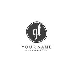 GL beautiful Initial handwriting logo template