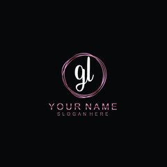 GL beautiful Initial handwriting logo template