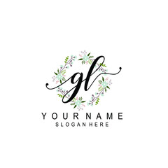 GL beautiful Initial handwriting logo template