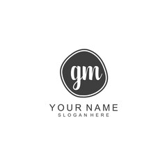 GM beautiful Initial handwriting logo template