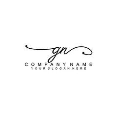 GN beautiful Initial handwriting logo template