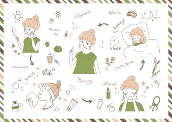 女性　美容生活習慣　素材集